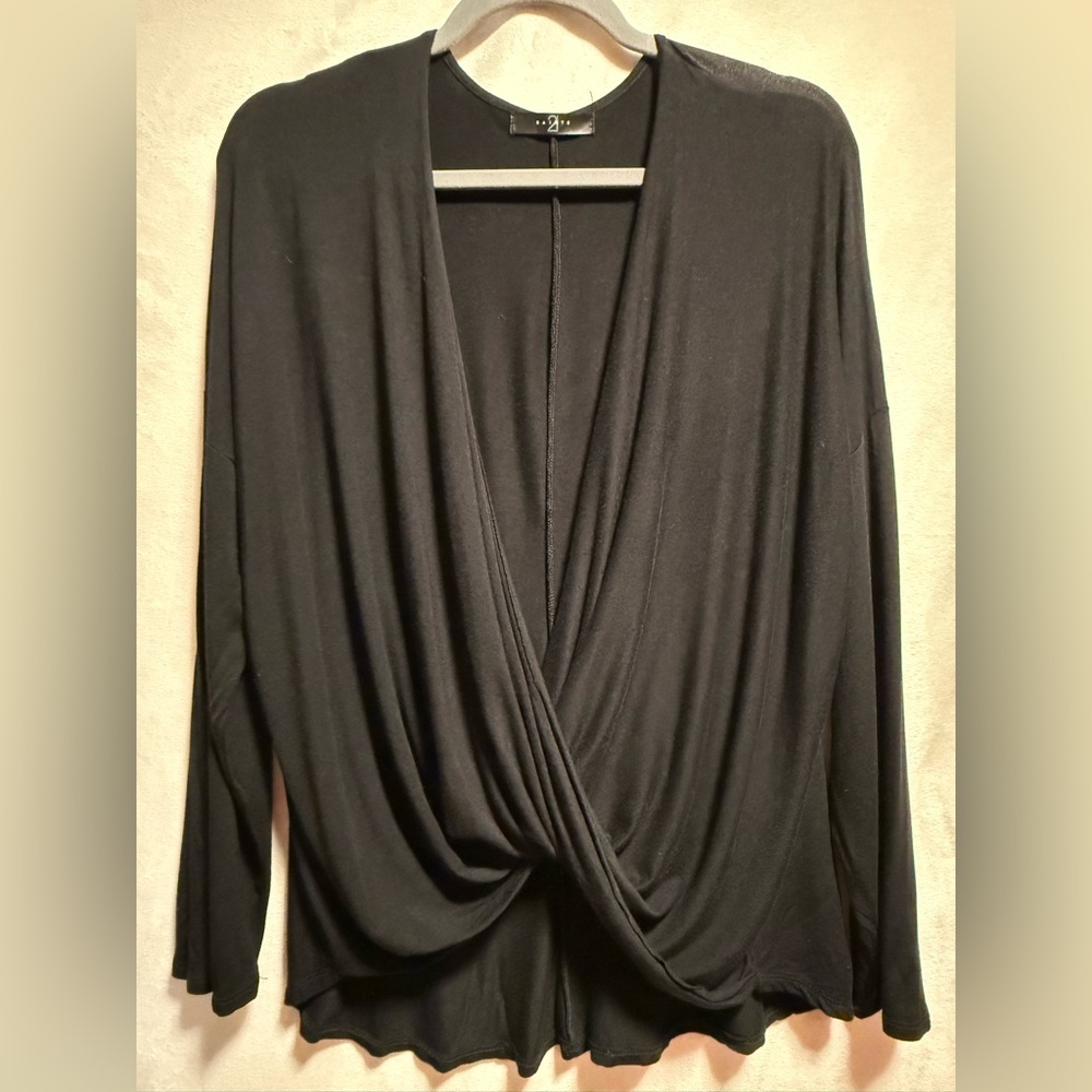 Chic Black Women's Drape Tunic
